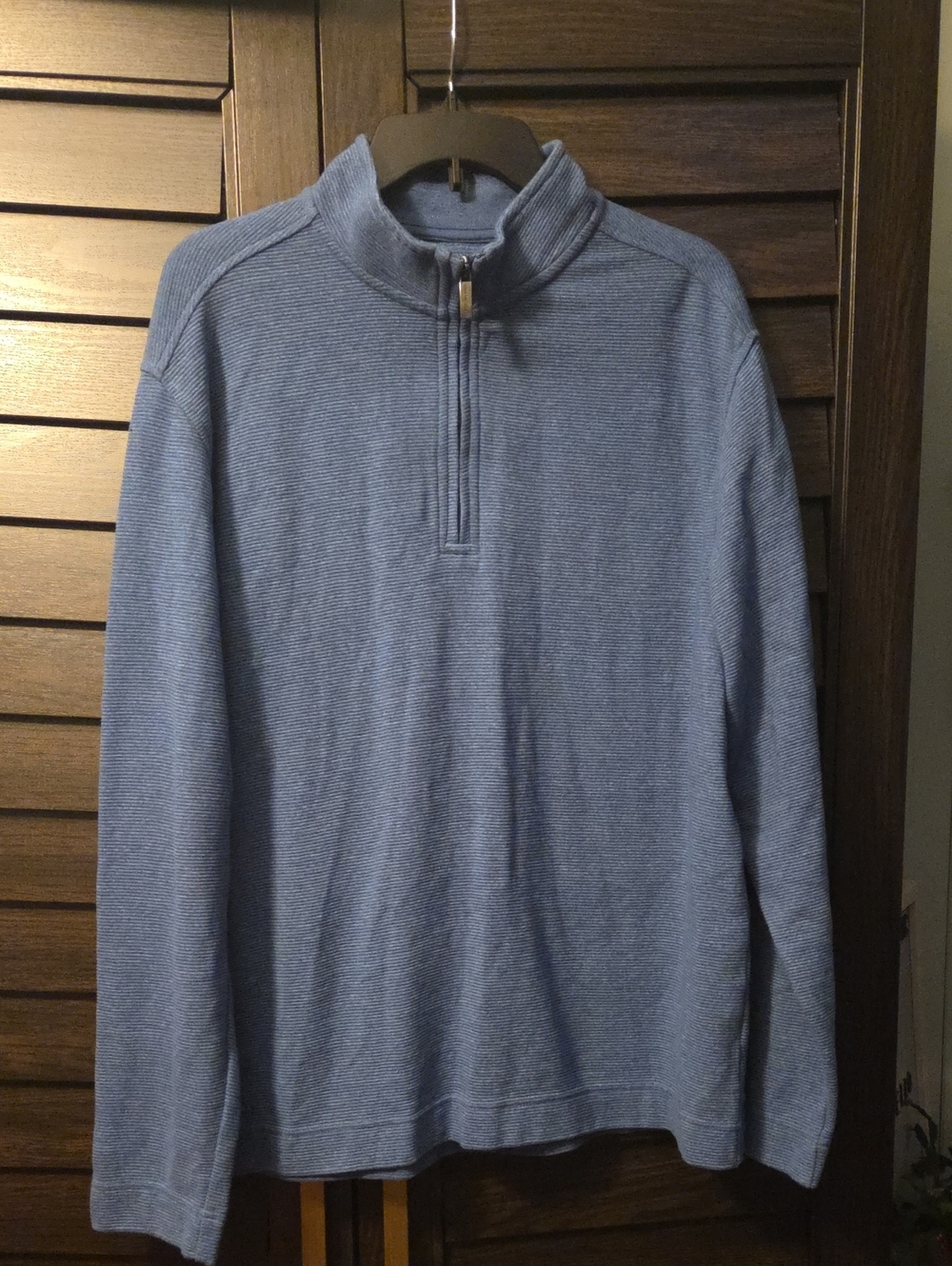 Van Heusen Never Tuck Classic Fit Men’s Blue Half-Zip Sweater Size Large